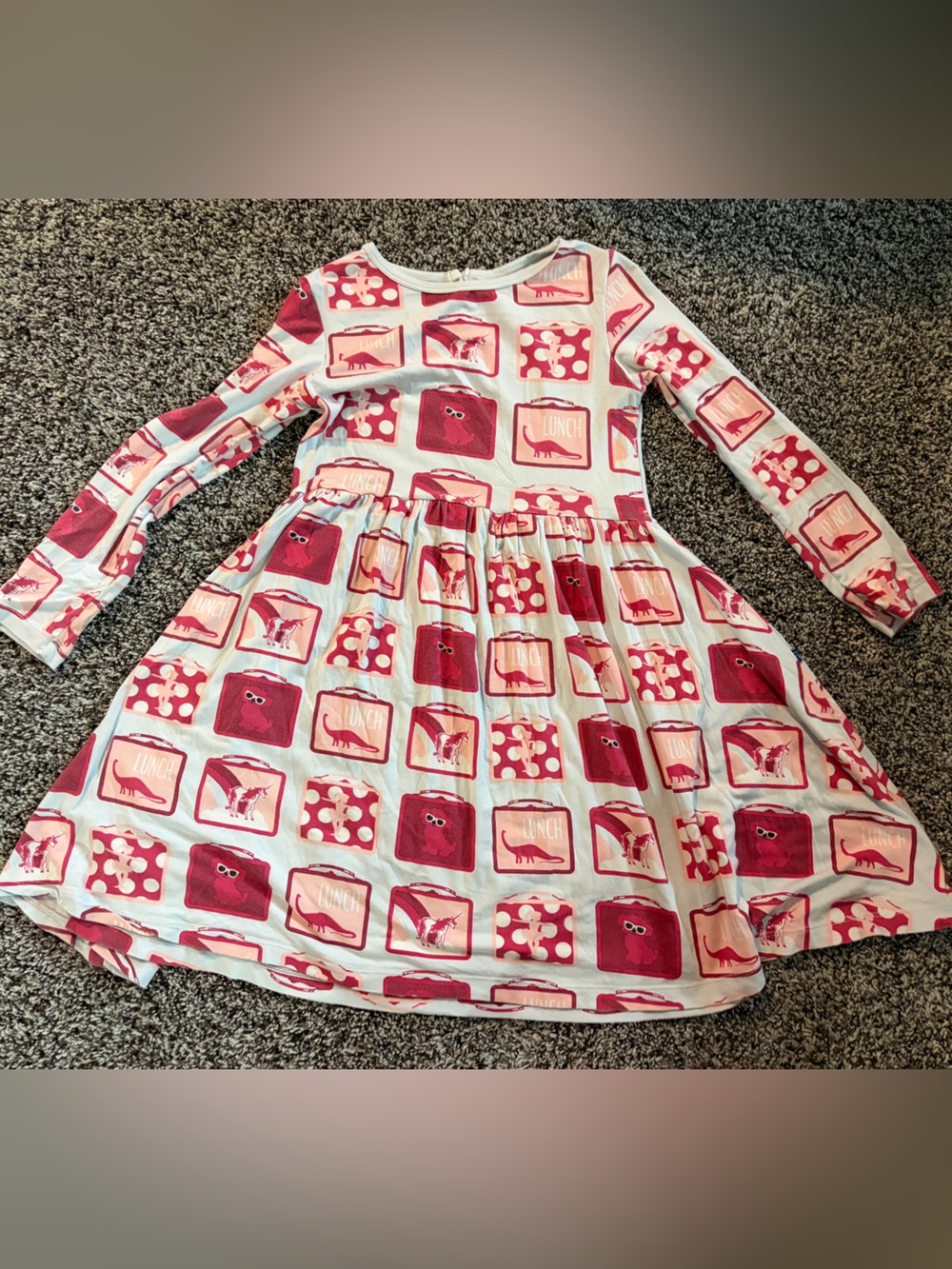 Girls' lunch box Patterned Long-Sleeve Twirl Dress